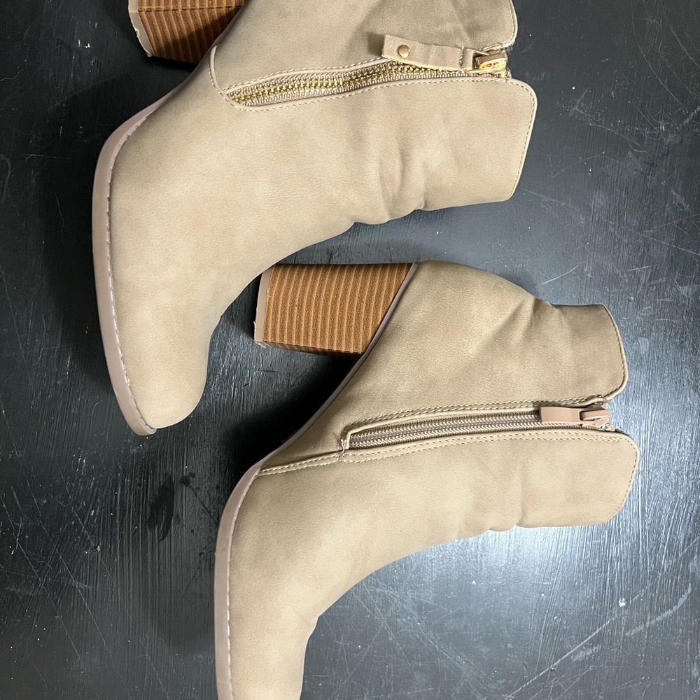 Diba Taupe Ankle Booties
